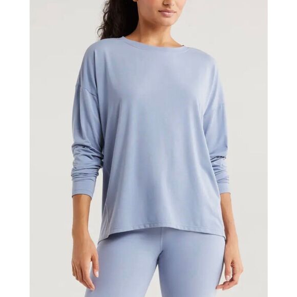Zella Breathe Long Sleeve Crewneck Split Size Small Athletic T-shirt NEW - Picture 8 of 8